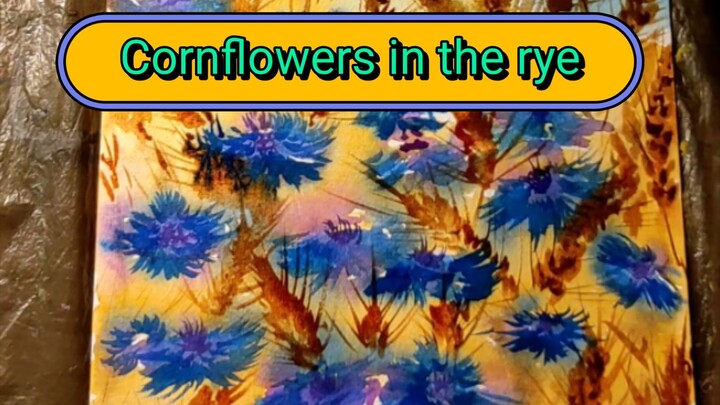 How to paint cornflowers in the rye. Satisfying watercolor painting process