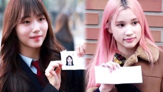 Kep1er Seo Yeon + Huh Yunbin đường đến trường thi đại học, khoe thẻ dự thi!