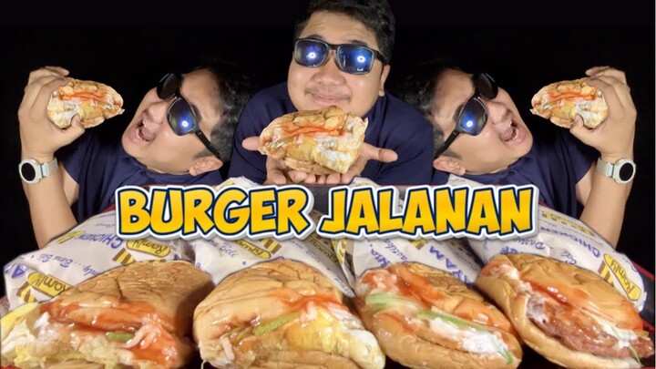 BURGER JALANAN STREET RAMLY | (MUKBANG MALAYSIA) ASMR EATING SHOW | CEMIL | PATTY | SANDWICH | SANDO