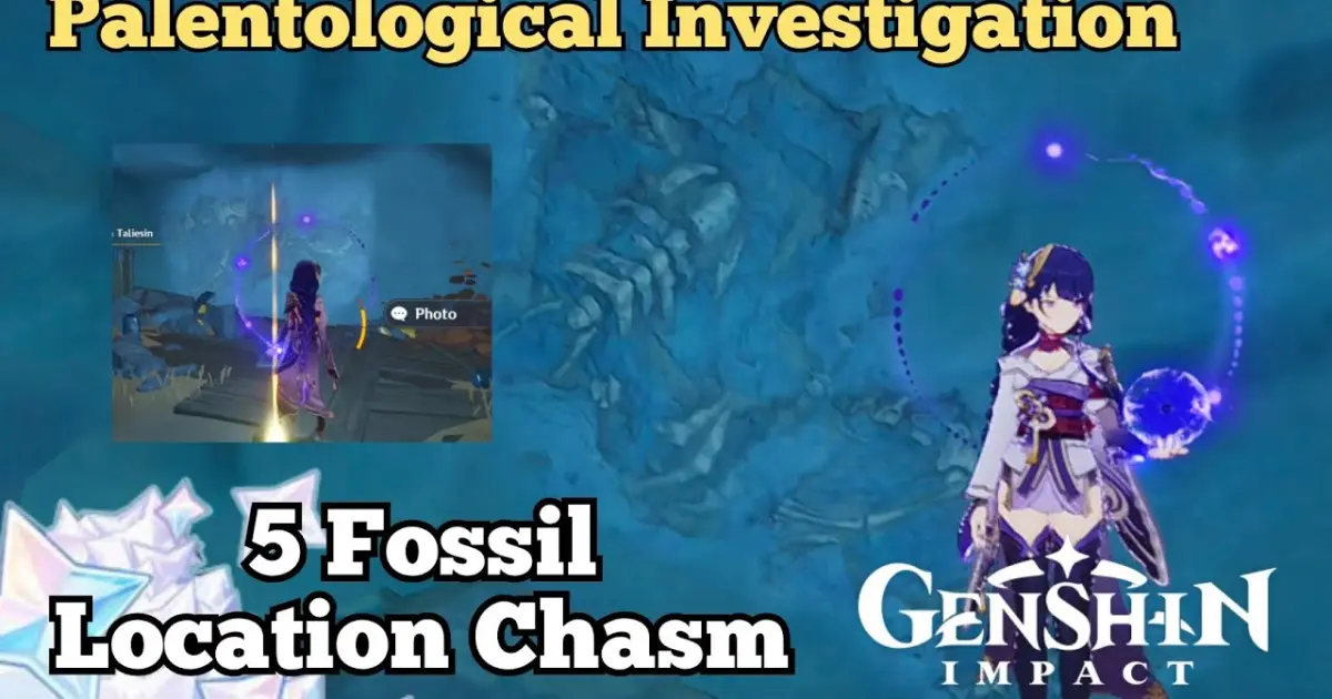 Hidden Quest Paleontological 5 Fossil Location Chasm genshin impact -  Bilibili