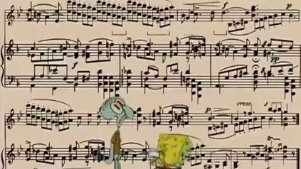 Spongebob ketika menyanyikan lagu wibu