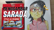 Cara Menggambar Sarada Uchiha Dengan Mencoba Style AA Drawing