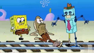 The robot lost its legs, Spongebob took his own legs off and gave them to him! magical creatures