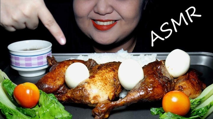 ASMR CHICKEN ADOBO WITH BOILED EGGS AND RICE//REAL SOUNDS//NO TALKING//MUKBANG