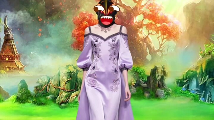 Belia terlihat sangat cantik dengan pakaian wanita.