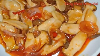 Món nấm đùi gà sốt me.Món chay chua ngọt.Nhanh gọn dể làm