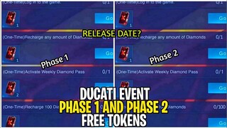 DUCATI EVENT PHASE 1 AND PHASE 2 FREE TOKENS RELEASE DATE || MOBILE LEGENDS