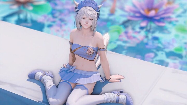 【FF14/GMV】Black-nosed cat's summer limited transformation (❁´ω`❁)