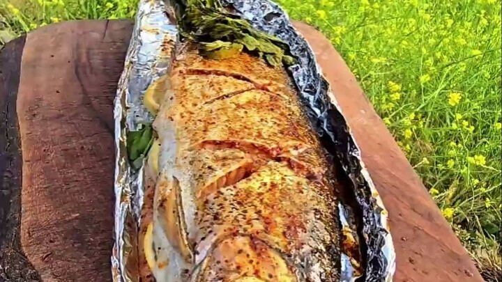 Grilled Rainbow Trout + Beef Burger