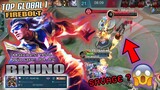 TOP 1 GLOBAL Bruno Gameplay | Fire Bolt | GAMEPLAY By YT: FEAR ML ~ MLBB