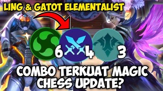 COMBO TERKUAT MAGIC CHESS UPDATE TERBARU? GATOT DAN LING ELEMENTALIST AUTO ULTI TERUS !!