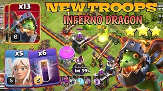 NEW SUPER TROOPS INFERNO DRAGON + 6BATSPELL + QC | TH12 NEW ATTACK | CLASH OF CLAN