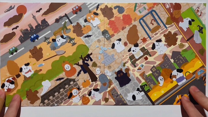 Buku Harian Lanskap Imersif | Stiker Asli Buatan Tiongkok: Anjing Perbaikan yang Menggemaskan ~ Tama