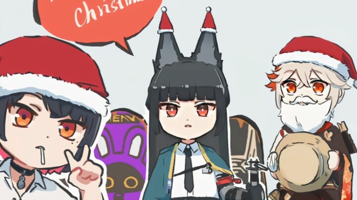 万叶:哪里有帽子，就有我的存在。还有俩个小帽子？！星见雅:Merry   Christmas！！艾莲:嘿嘿黑~画师《心脏弱真君》