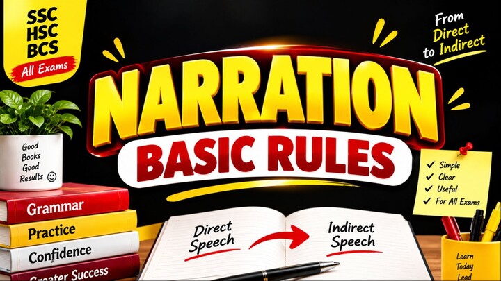 Narration Basic Rules | Direct to Indirect Speech | SSC HSC BCS Exam Special