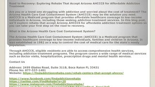 Rehabs That Take Arizona AHCCCS