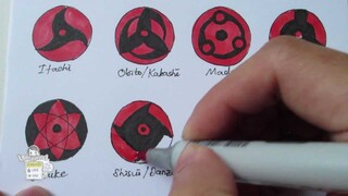 How to draw all Mangekyou Sharingan 万華鏡写輪眼