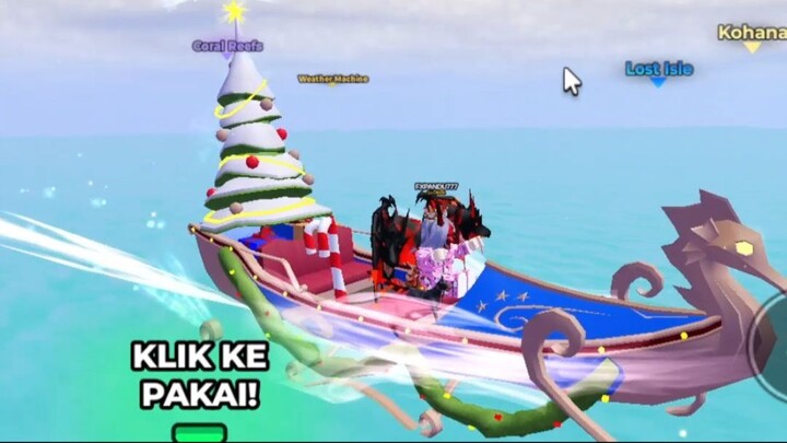 REVIEW SKIN KAPAL DAN ROD CHRISTMAS EVEN ROBLOX FISHIT #ff  #roblox #fishit