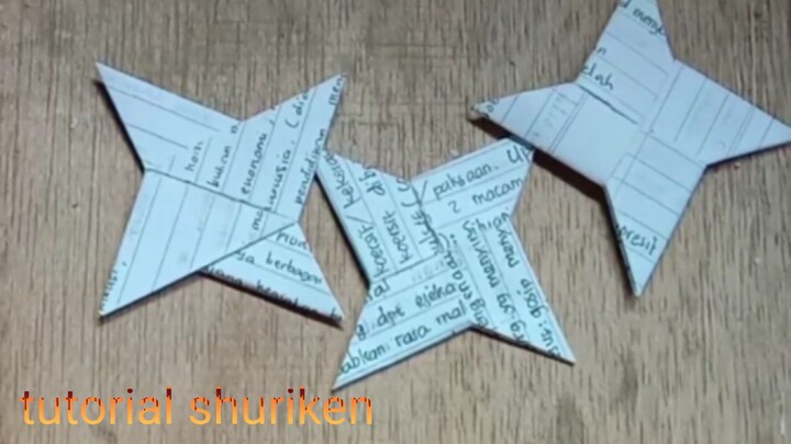 shuriken Naruto dari kertas buku tutorial shuriken