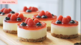 Thư giãn cùng món Nhật : Mini white chocolate raspberry cheesecake 1 #videonauan