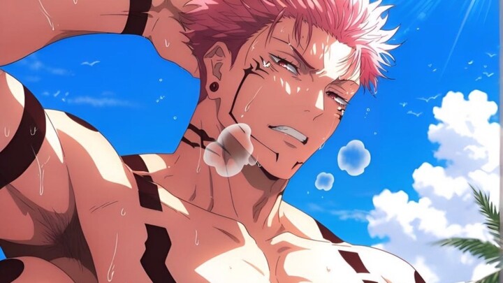 Sukuna kepanasan makin hot😍