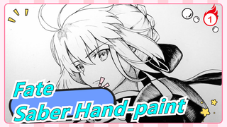[Fate] [Hand-paint] Draw Saber (｡･ω･｡)ﾉ♡_1