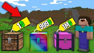 Minecraft NOOB vs PRO: WHICH RAREST CHEST FOR 1$ VS 999$ VS 1M$ BOUGHT NOOB? Challenge 100% trolling