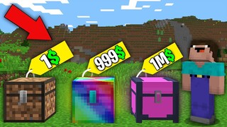 Minecraft NOOB vs PRO: WHICH RAREST CHEST FOR 1$ VS 999$ VS 1M$ BOUGHT NOOB? Challenge 100% trolling