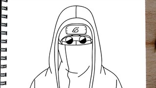 Como dibujar a SHINO ABURAME PASO A PASO de Naruto Shippuden