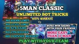 Ultimate Classic Bot Bug | 5 Man Vs. Bots No Rank and Level Limit 100% Winrate