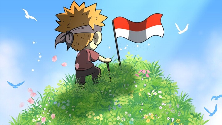 NARUTO KIBARKAN BENDERA DI PUNCAK GUNUNG