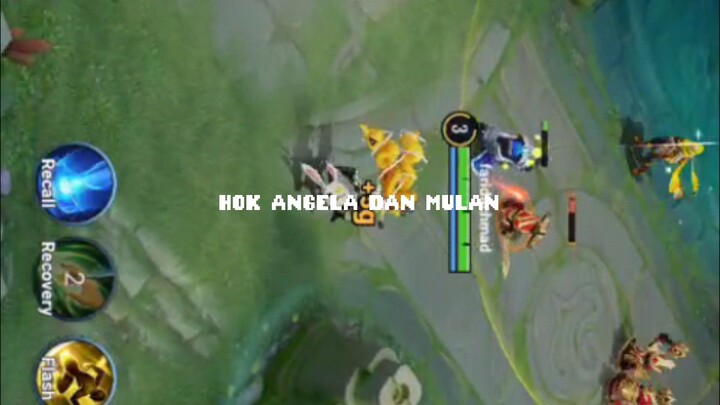 GAMEPLAY HOK ANGELA SKIN CROSSOVER DAN MULAN SKIN DRAGON BLADE