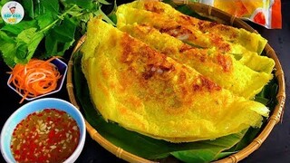 Bí quyết đỗ BÁNH XÈO cho viền bánh mỏng giòn tan cùng Bếp Của Vợ