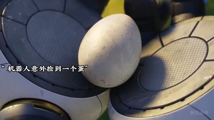 A robot accidentally finds an egg—how will it raise it?