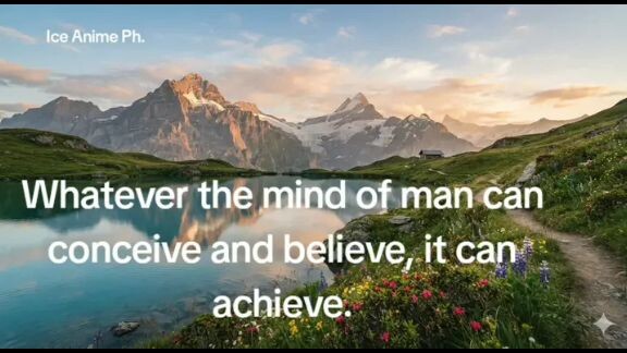 Whatever the mind of man can conceive and believe, it can achieve. ( TMV )