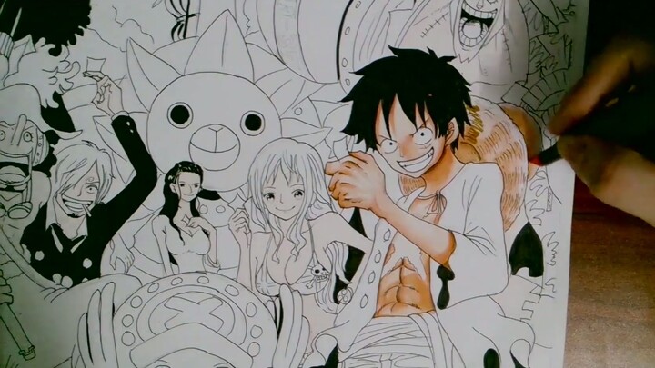 Drawing the Straw Hat Pirates in record time! 