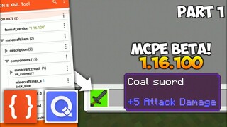 CARA MEMBUAT ADD-ON PEDANG DI MCPE BETA 1.16.100 - PART 1