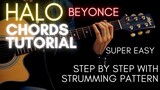 Beyonce - Halo Chords (Guitar Tutorial) for Acoustic Cover