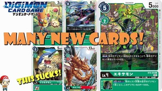 4 Fun New Digimon Cards & 1 TERRIBLE Card! All New Green Digimon! (Digimon TCG News - New Hero)