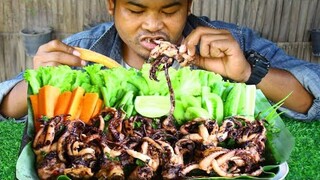 Cooking Octopus seafood Chili Sauce Recipe - Cooking Squid Seafood eating Chili Sauce delicious