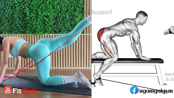 Sở hữu MÔNG quả đào CHÂN thọn gọn với 7 bài tập ưu thích của 2 gymer nữ hot nhất