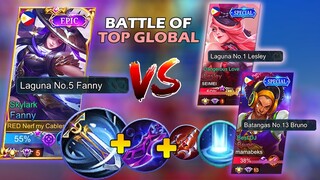 TOP 5 LAGUNA FANNY VS TOP 1 LAGUNA LESLEY + TOP BATANGAS BRUNO | COUNTERING LATE GAME HEROES |MLBB