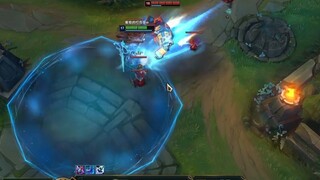 Gwen's W intercepts driving bug: returns to the city under Sion's ultimate!