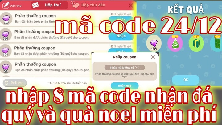 PLAY TOGETHER | nhập 8 mã code giáng sinh 24/12 nhận đá quý và quà noel miễn phí