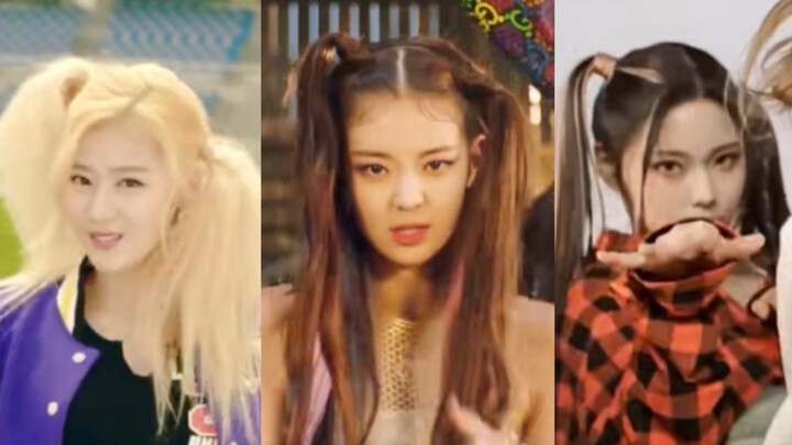 At JYP, besides blush and aegyo-sal, the asymmetrical ponytail is also an inherited signature.