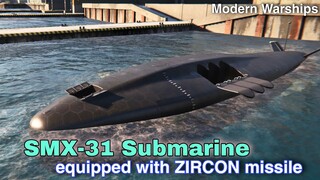 Modern Warships: SMX-31 Submarine equipped with ZIRCON missile. Online match gameplay.