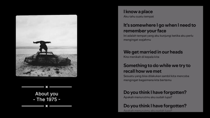 About You - The 1975 - Lyric