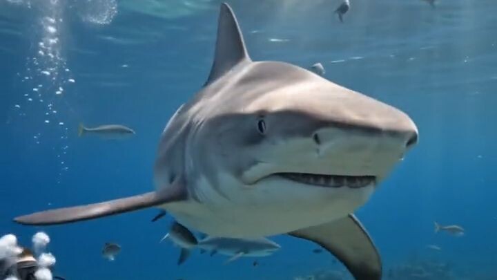 Giant Tiger Shark Charges Scuba Diver! 🦈🌊