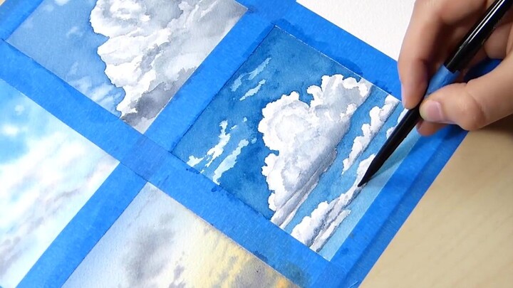 [Watercolor] 6 beautiful and easy painting techniques of "sky and clouds"