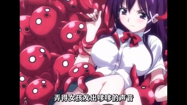 The girl got a question wrong and was punished by being beaten by a group of octopuses.